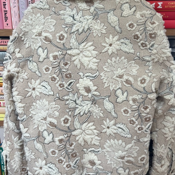 Abercrombie & Fitch Men’s Cream Floral Sherpa Zip Trucker Jacket - M - Picture 9 of 9